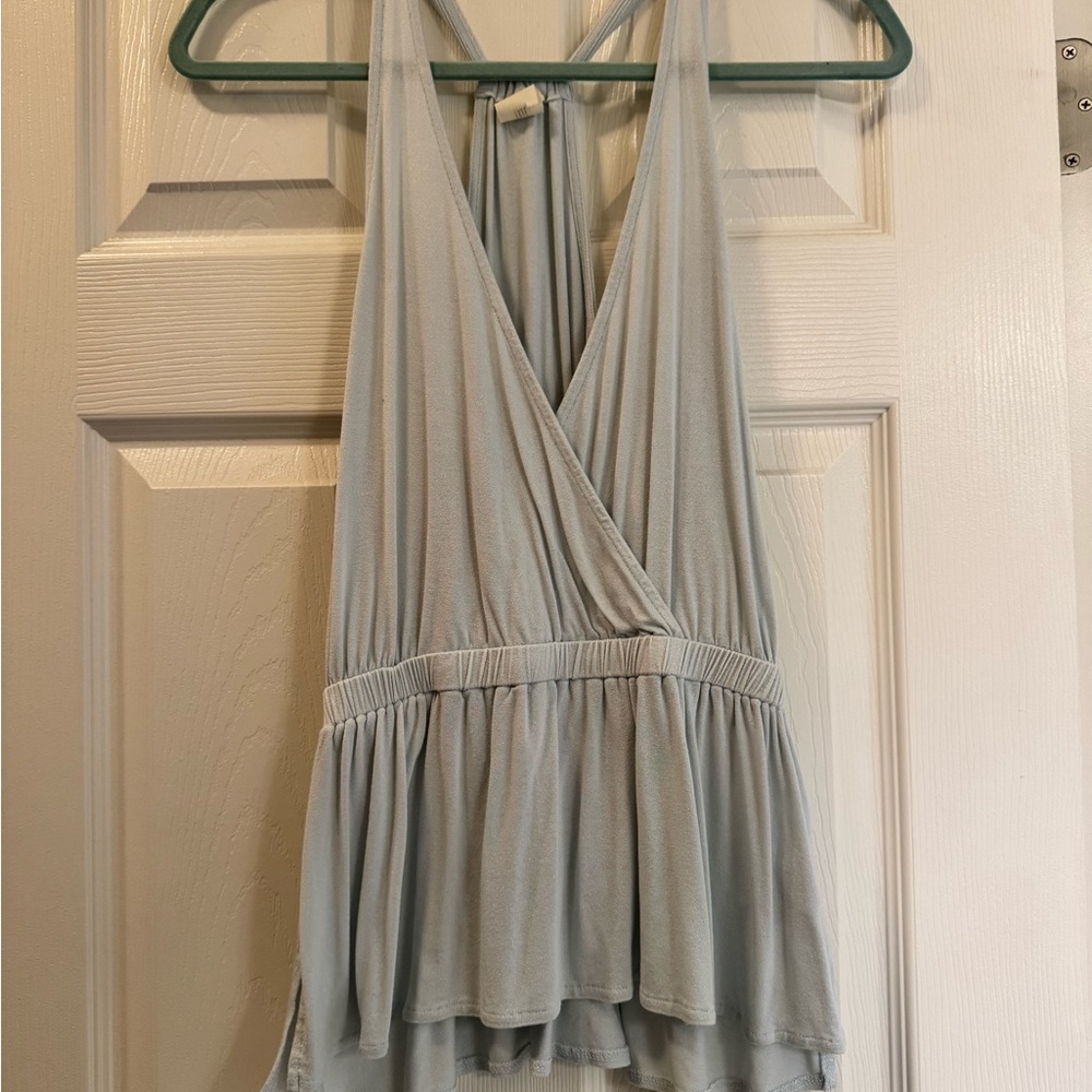 We The Free Soft Blue Halter Top